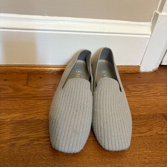 Vivaia Rosie Square-Toe Fluffy Loafers in Grey - 40 - Picture 9 of 9
